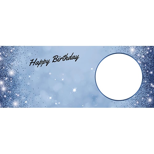 Happy Birthday Sparkles Royal Blue Design Small Personalised Banner – 4ft x 2ft