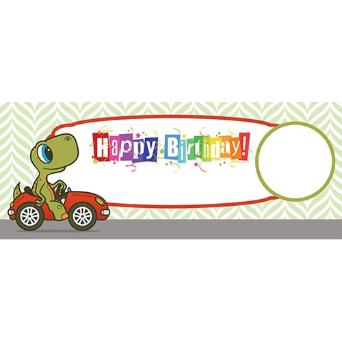 Happy Birthday Turtle Design Small Personalised Banner – 4ft x 2ft