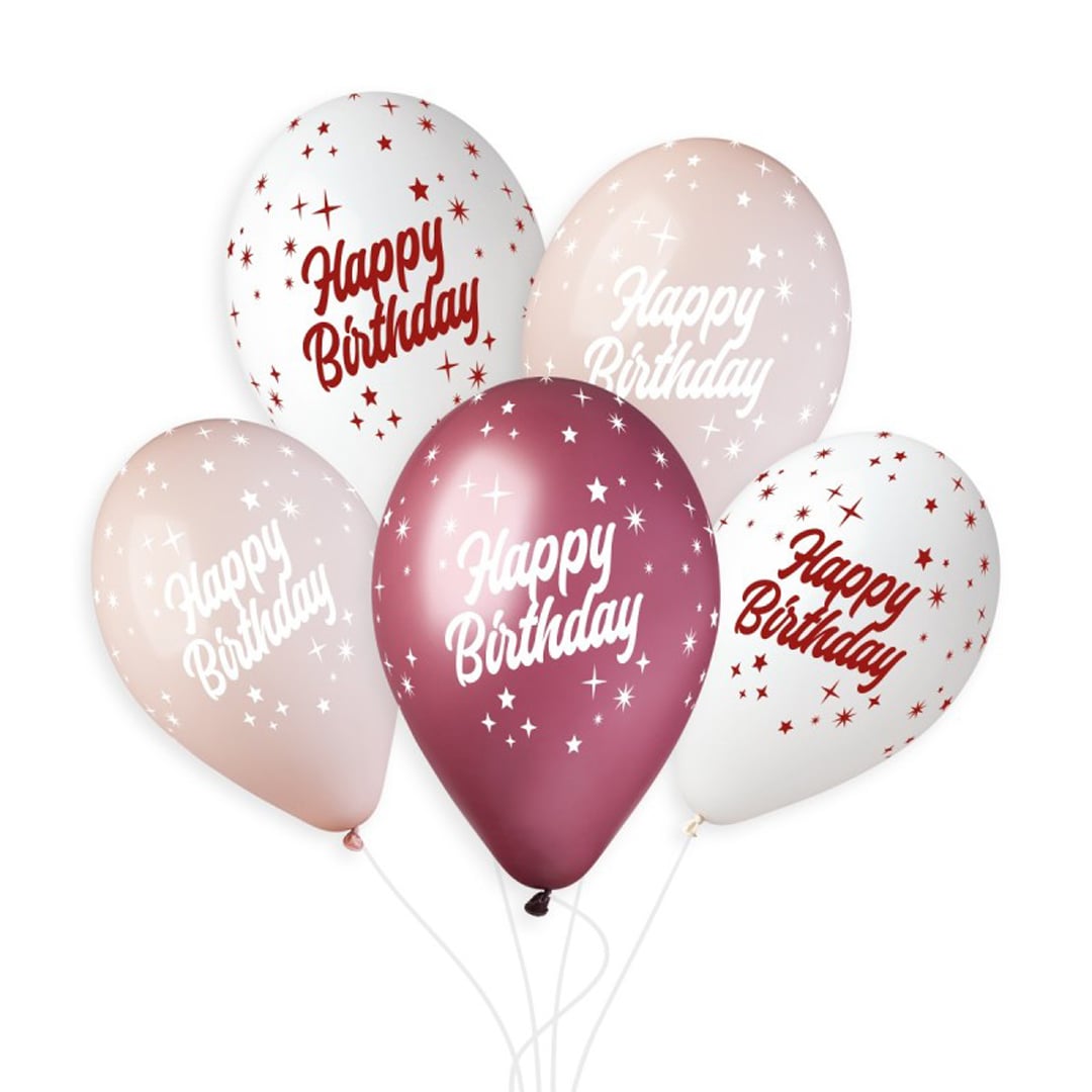 Happy Birthday Vino Collection Latex Balloon 33cm / 13 in - Single