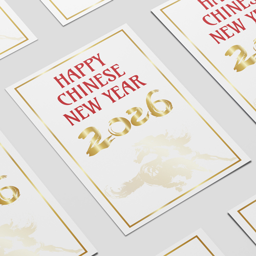 Happy Chinese New Year 2026 White Horse Design Poster PVC Party Sign Decoration