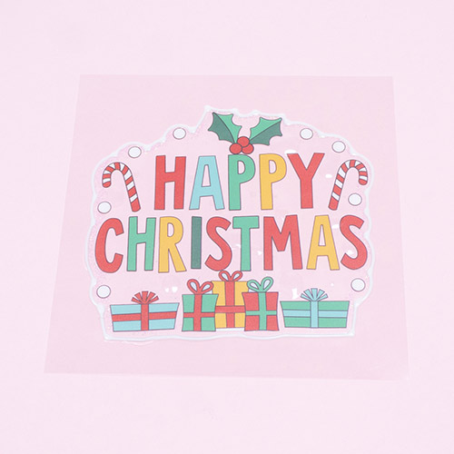 Happy Christmas Christmas Gel Window Sticker Product Gallery Image
