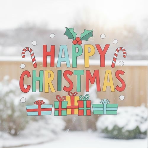 Happy Christmas Gel Window Sticker