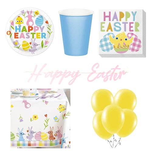 Happy Easter 8 Person Deluxe Party Pack Product Image