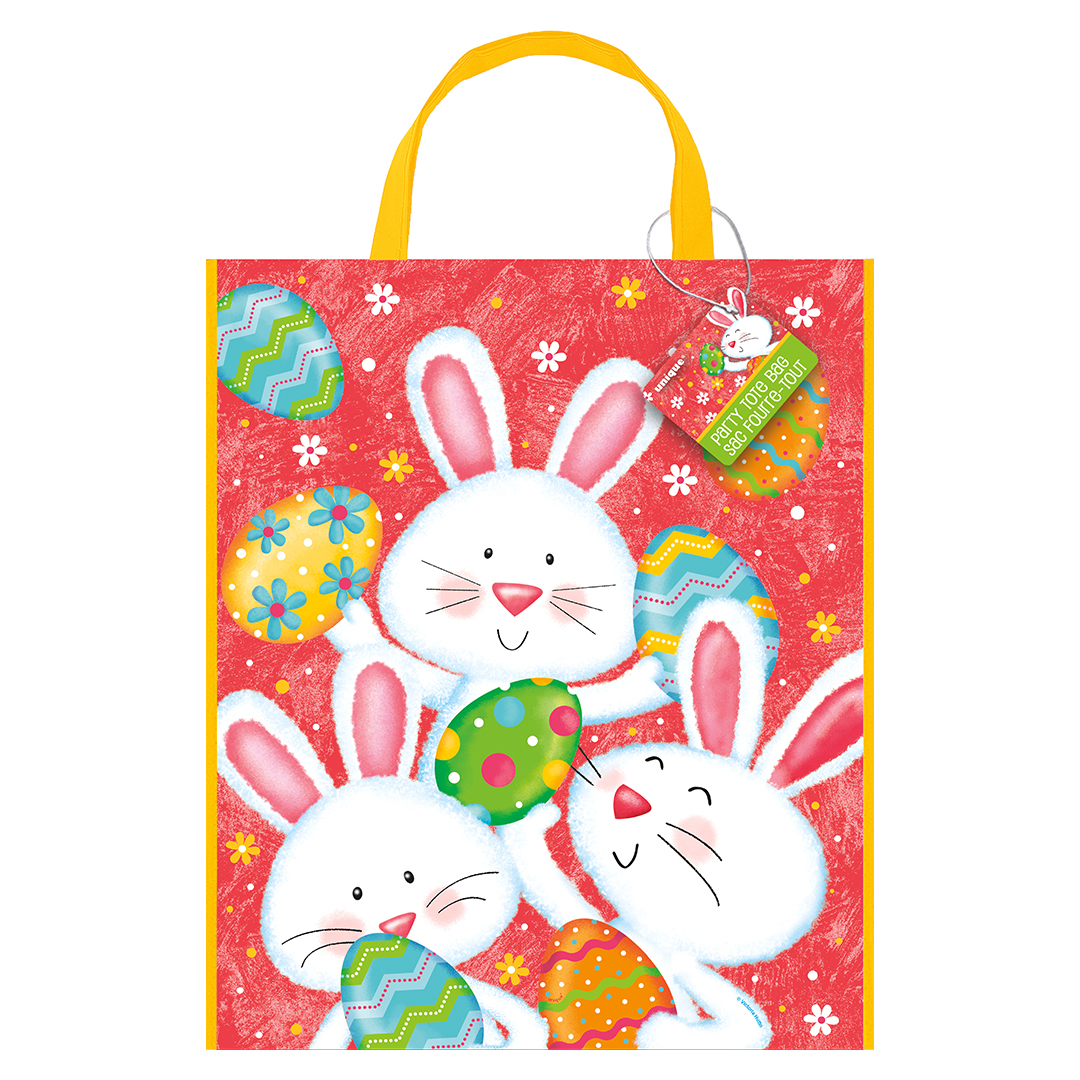 Happy Easter Bunny Plastic Tote Bag 33cm x 28cm
