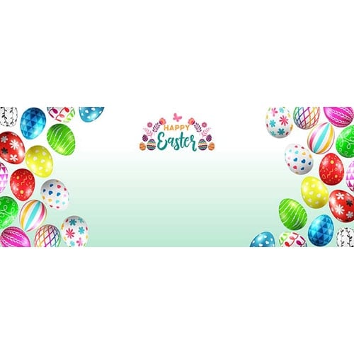 Happy Easter Colourful Eggs Design Medium Personalised Banner – 6ft x 2.25ft