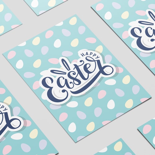 Happy Easter Mini Pastel Eggs Poster PVC Party Sign Decoration Product Gallery Image