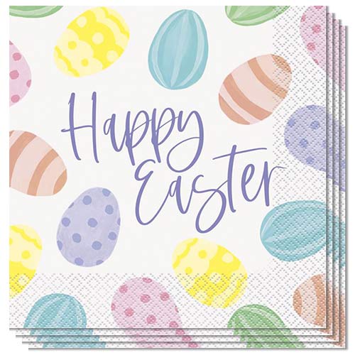 Happy Easter Pastel Egg Luncheon Napkins 33cm 2 Ply - Pack of 16 Product Image