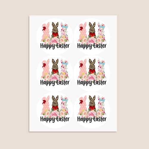 Happy Easter Round Stickers 88mm - Sheet of 6 Product Gallery Image