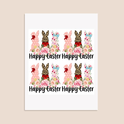 Happy Easter Square Stickers 95mm - Sheet of 4 Product Gallery Image