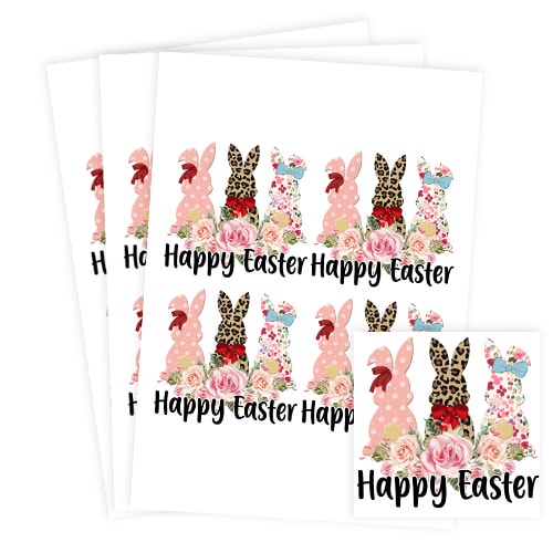 Happy Easter Square Stickers 95mm - Sheet of 4 Product Gallery Image