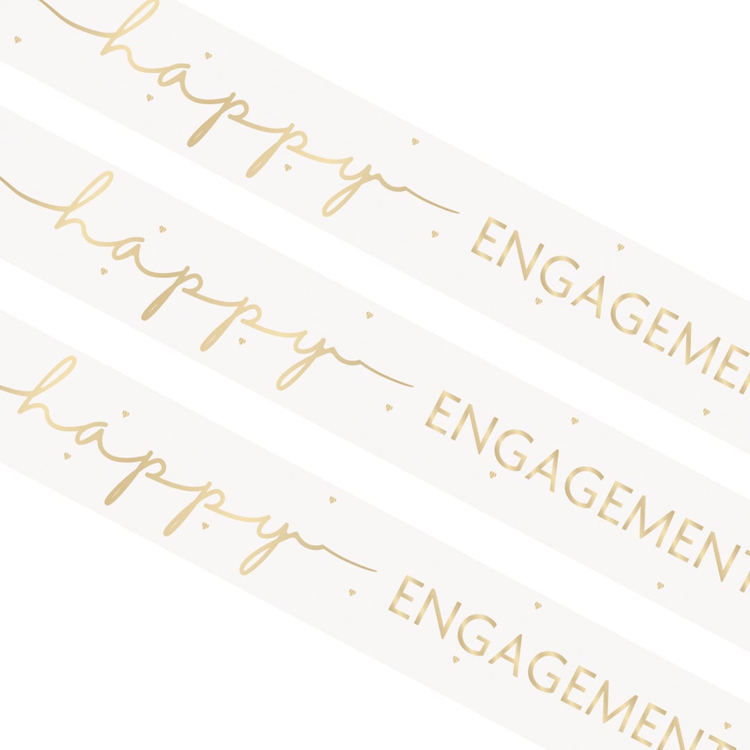 Happy Engagement Gold & White Foil Banner 274cm Product Gallery Image