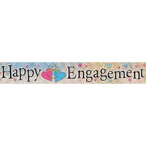 Happy Engagement Holographic Foil Banner 3.65m Product Image