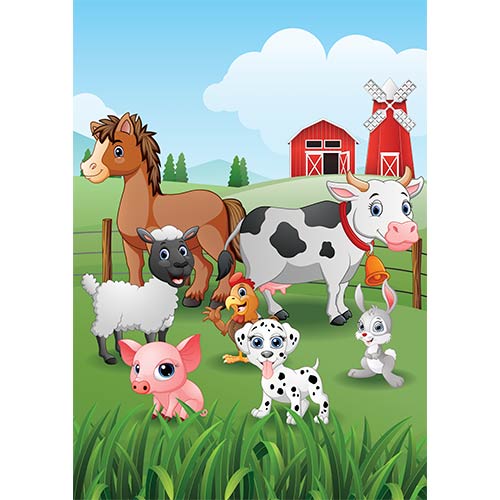 Happy Farm Animals Design Poster PVC Party Sign Decoration Product Gallery Image