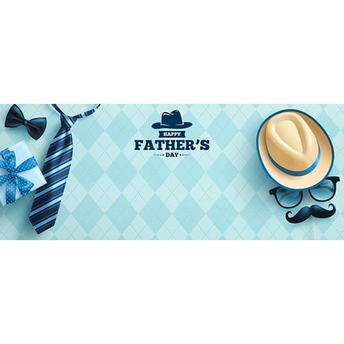Happy Fathers Day Hat Design Small Personalised Banner – 4ft x 2ft
