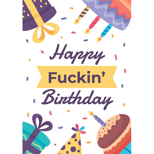 Happy Fuckin' Birthday Adult Poster PVC Party Sign Decoration Product Gallery Image