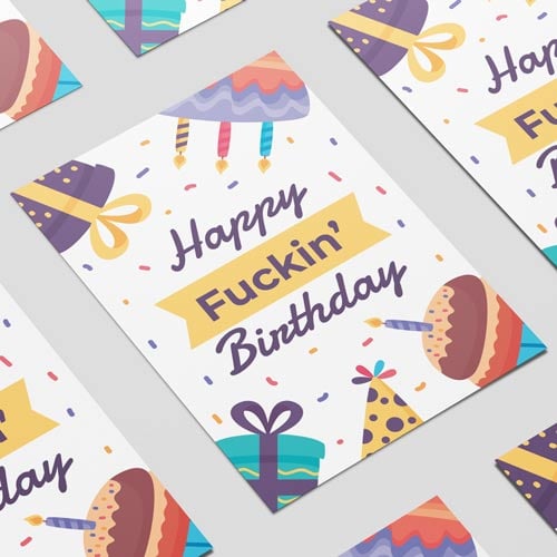 Happy Fuckin' Birthday Adult Poster PVC Party Sign Decoration Product Gallery Image