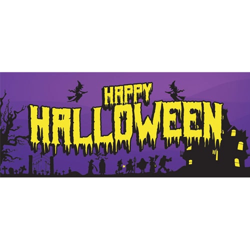 Happy Halloween Haunted House PVC Party Sign Decoration Product Image