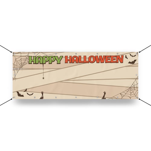 Happy Halloween Mummified Design Small Personalised Banner 4ft x 2ft