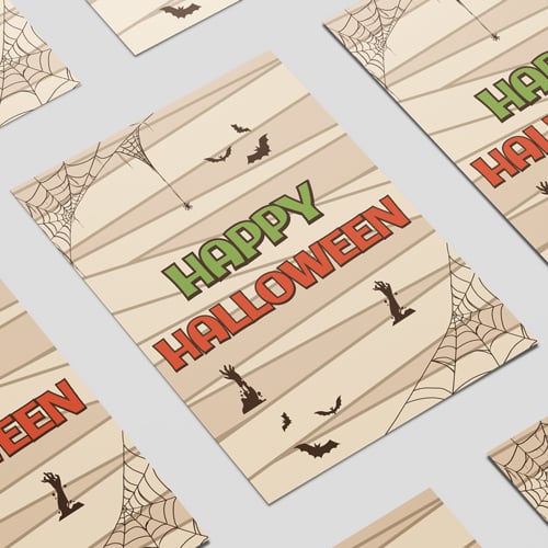 Happy Halloween Mummified Poster PVC Party Sign Decoration