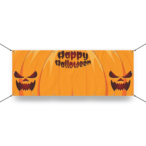 Happy Halloween Pumpkin Design Small Personalised Banner 4ft x 2ft
