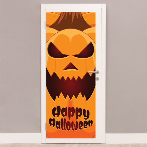 Happy Halloween Pumpkin Door Cover PVC Party Sign Decoration 66cm x 152cm
