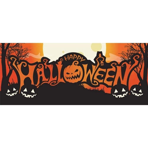 Happy Halloween Scary Night PVC Party Sign Decoration Product Image