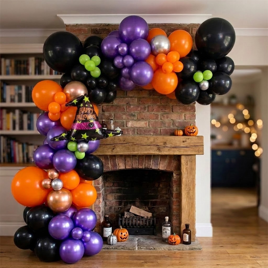 Happy Halloween Witch Hat Mini Air Fill Foil Balloon 37cm / 15 in View 2