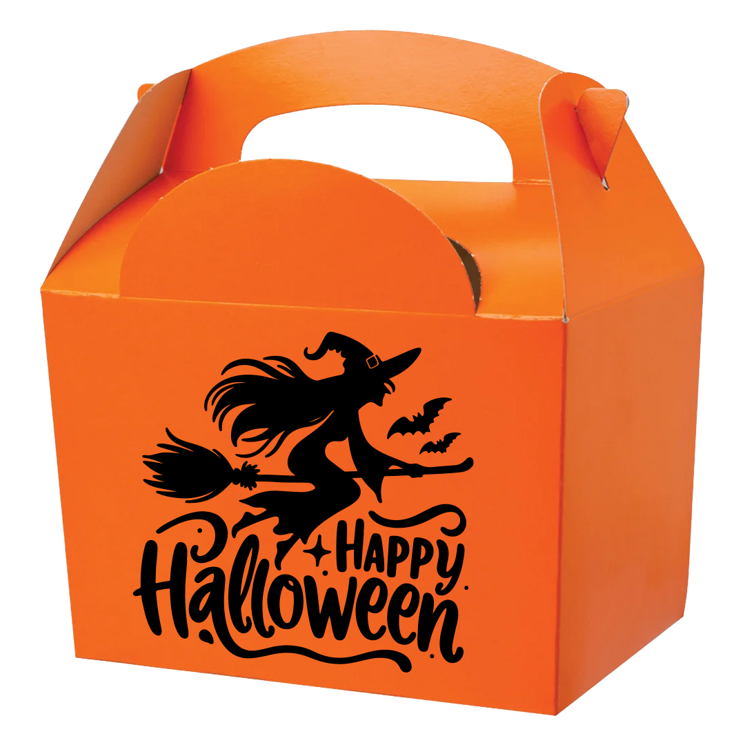 Happy Halloween Witch Orange Party Paper Lunch Box View 3