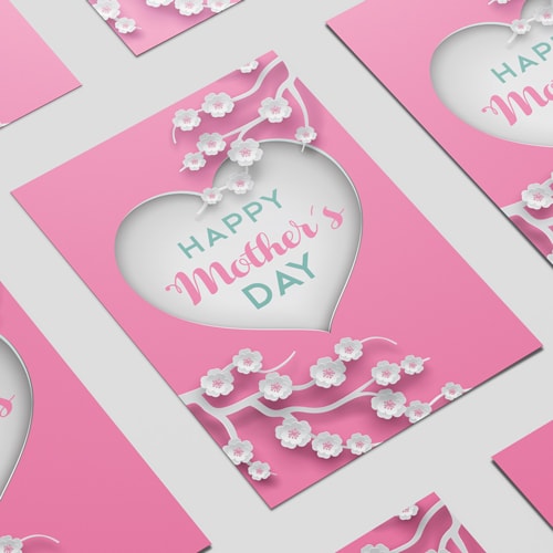 Happy Mother's Day Heart Poster PVC Party Sign Decoration Product Gallery Image