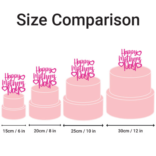 Happy Mother's Day Hearts Acrylic Cake Topper Product Gallery Image