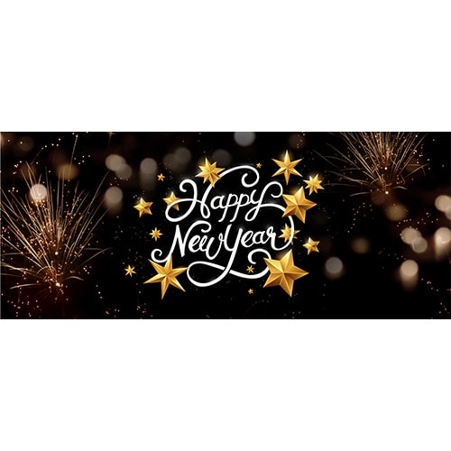 Happy New Year Black PVC Party Sign Decoration Product Image