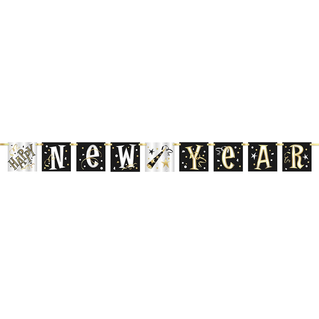 Happy New Year Cardboard Block Banner 152cm