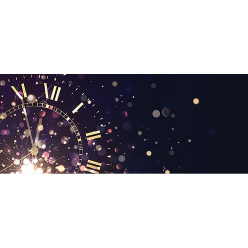 Happy New Year Sparkles Clock Design Small Personalised Banner – 4ft x 2ft