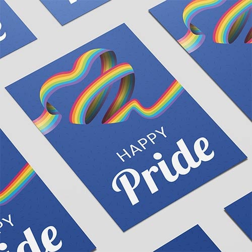 Happy Pride LGBT+ Flag Rainbow Heart Design Poster PVC Party Sign Decoration Product Gallery Image