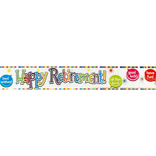 Happy Retirement Holographic Foil Banner 270cm Product Image