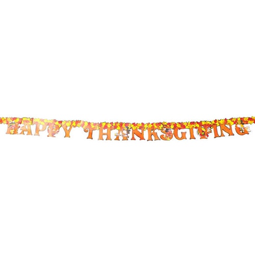 Happy Thanksgiving Jointed Cardboard Banner Streamer - 6 Ft / 1.8m Product Image