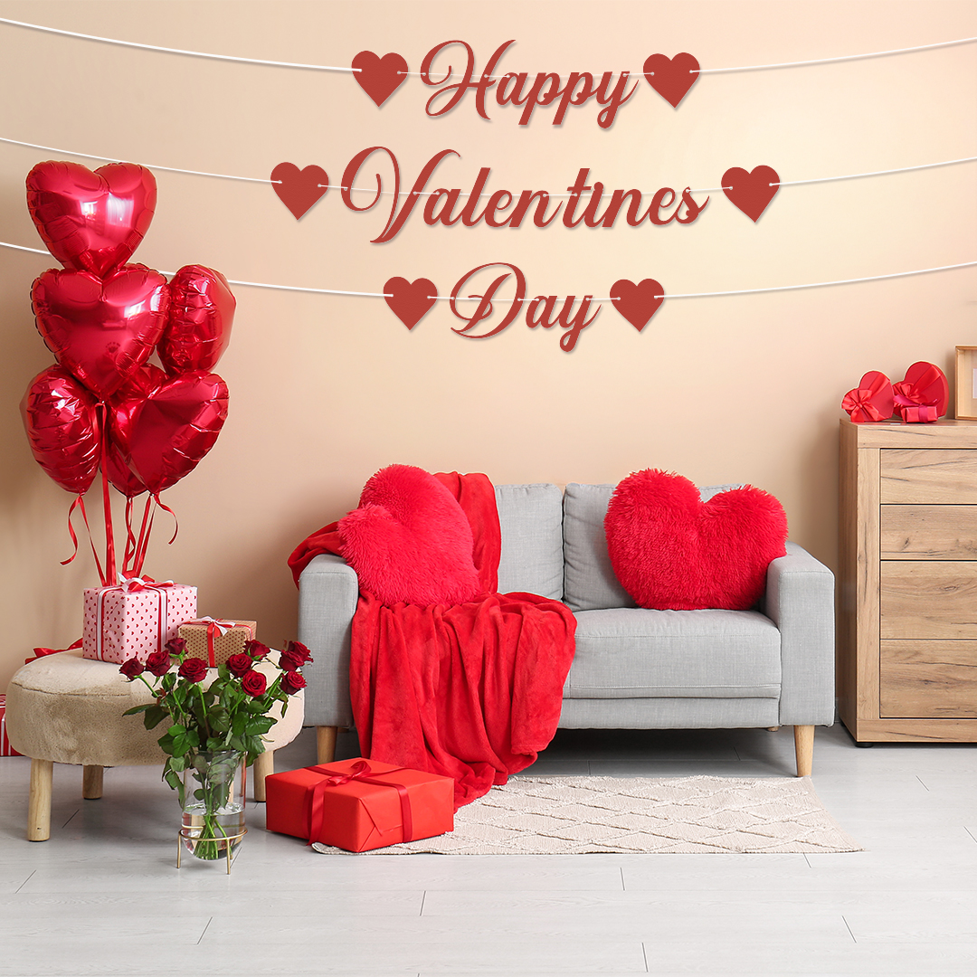 Happy Valentine's Day Customisable Recyclable Card Party Bunting Product Gallery Image
