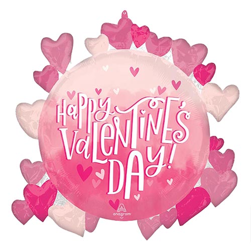 Happy Valentine's Day Pearl Shine Helium Foil Shaped Balloon 66cm / 26 in Product Gallery Image