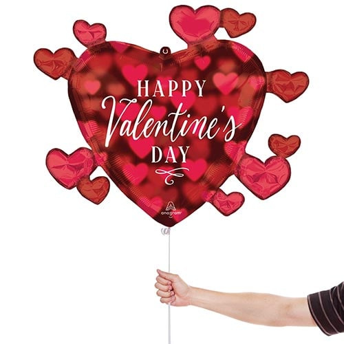 Happy Valentine's Day Romantic Glow Foil Helium Giant Balloon 73cm / 29 in Product Gallery Image
