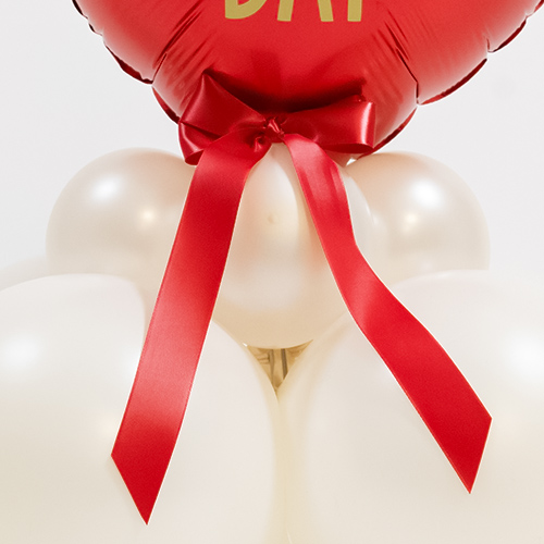 Happy Valentine's Day Ruby Red Heart Shape Tabletop Balloon Display - Inflated Balloon In A Box Product Gallery Image