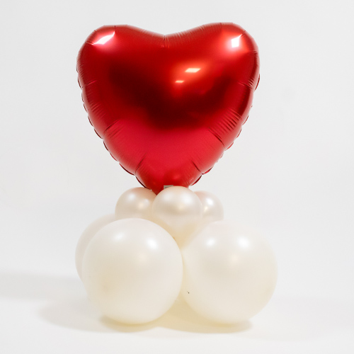 Happy Valentine's Day Ruby Red Heart Shape Tabletop Balloon Display - Inflated Balloon In A Box Product Gallery Image