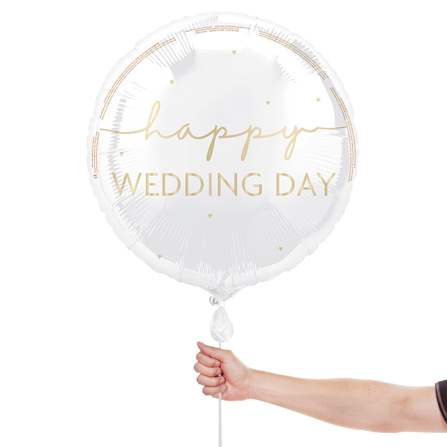 Happy Wedding Day Round Foil Balloon 46cm / 18 in View 2