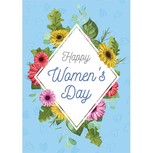 Happy Women's Day Colourful Flowers Poster PVC Party Sign Decoration Product Gallery Image