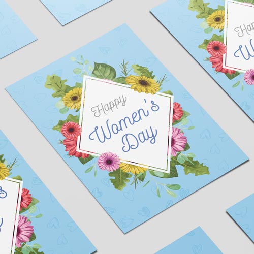 Happy Women's Day Colourful Flowers Poster PVC Party Sign Decoration Product Gallery Image