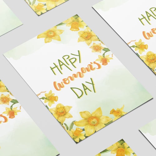 Happy Women's Day Daffodils Poster PVC Party Sign Decoration Product Gallery Image