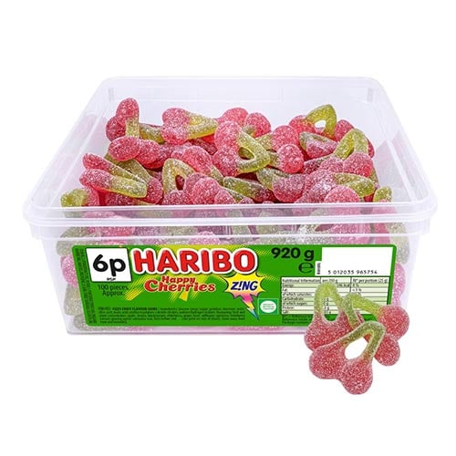 Haribo Happy Cherries Zing Fizzy Gummy Sweets 690g