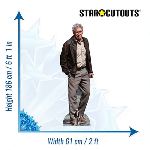 Harrison Ford Beige Shirt & Brown Leather Jacket Lifesize Cardboard Cutout 186cm Product Gallery Image