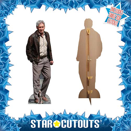 Harrison Ford Beige Shirt & Brown Leather Jacket Lifesize Cardboard Cutout 186cm Product Gallery Image