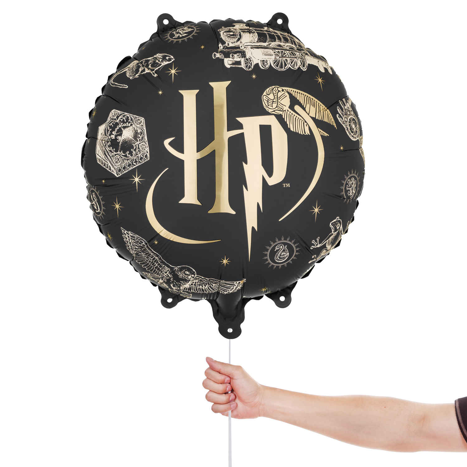 Harry Potter Black & Gold Round Foil Balloon 45cm / 18 in View 4