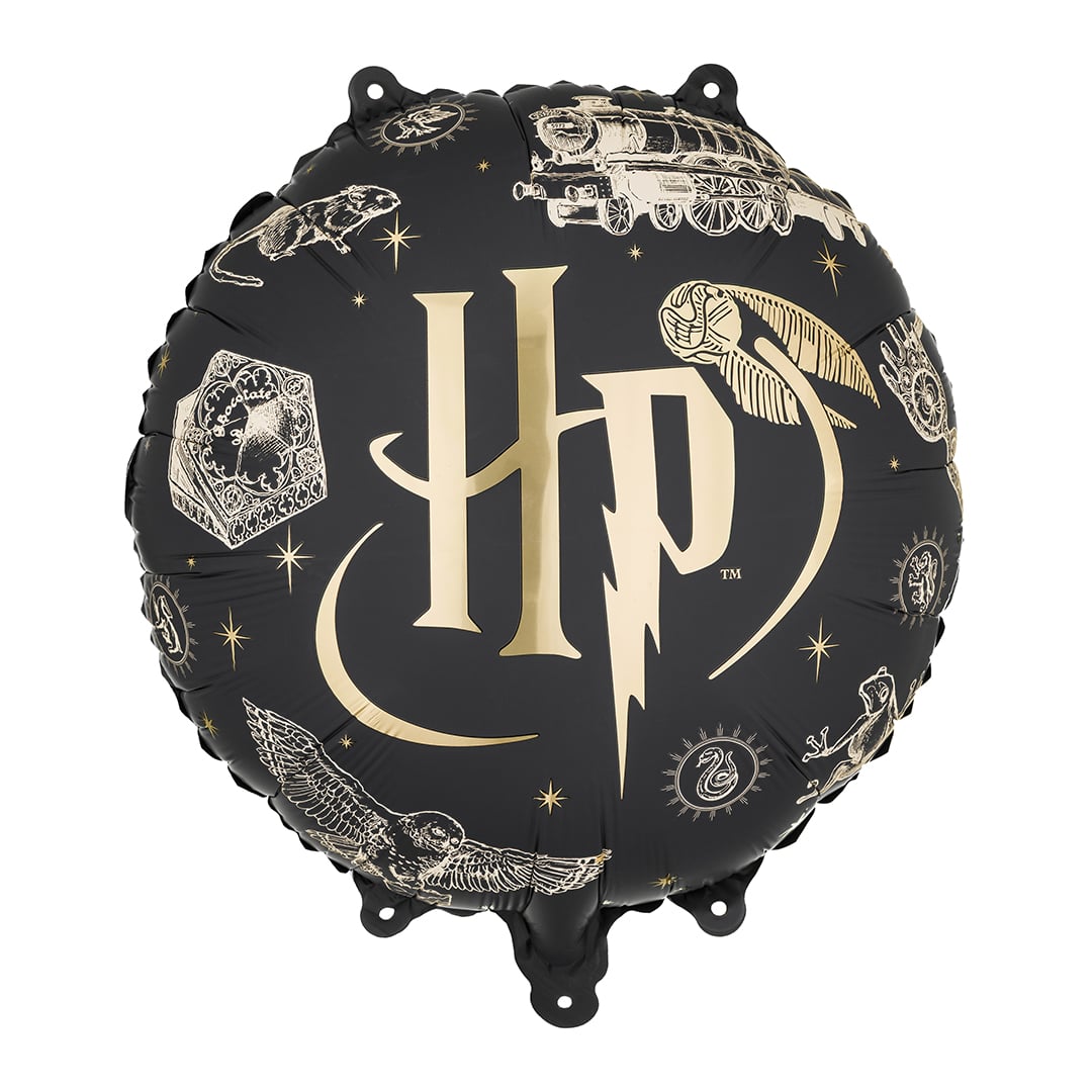 Harry Potter Black & Gold Round Foil Balloon 45cm / 18 in